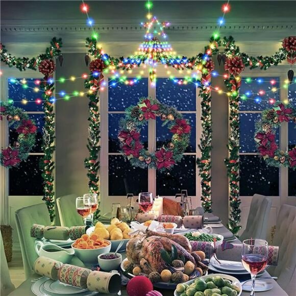 344 LEDs 11.5FT IP65 Waterproof String Lights with Star Topper, 8 Lighting Modes - Picture 3 of 6